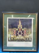 Two framed images of Selfridges Jubilee decorations 1935