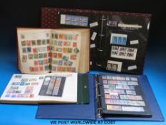A large box with old time collection on leaves, albums and stock books, GB, Europe,