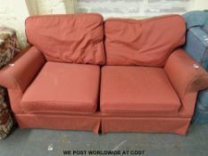 Three modern tub chairs and matching footstool.