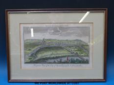 A coloured engraving, 'Perspective view of the City of Gloucester, in Gloucestershire',