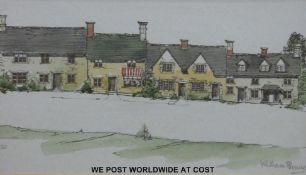 Four signed William Bunce limited edition prints of the Cotswolds - Guiting Power, Newmans Arch,