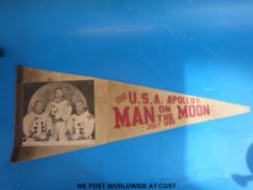 A 1969 souvenir flag for the first Apolo II Man on the Moon