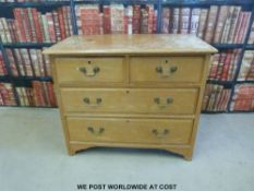 A two over two chest of drawers marked John Wood & Sons Ltd to the rear (W91 x D50 x H78cm)