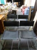 Four retro style chrome chairs.