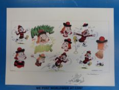 Two prints by Tom Patterson (DC Thomson Artist) Minnie the Minx etc signed and accompanied by a