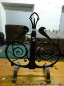 A wrought iron fire screen,