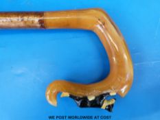 A quantity of shepherd's crooks to include carved dog and bird handled examples