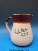 An earthenware jug 'B J Bown, Stroud,