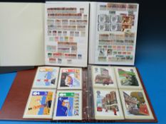 A stockbook of colonial stamps, includes mint George VI Gambia set,