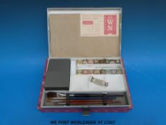 A boxed vintage Winsor & Newton Turner sketching box with Whatman paper,