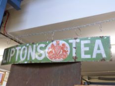 An enamel advertising sign for Lipton's Tea (30 x 182cm)
