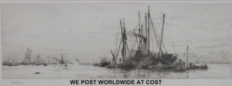 W Wyllie, two seascape engravings, both signed bottom left in pencil (both 10.