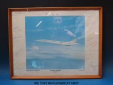 A Concorde print with multiple signatures to mount