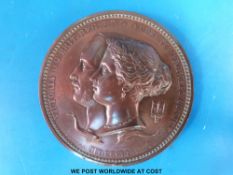 The Great Exhibition 1851 official bronze prize medal by William Wyon R A,