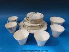 An Art Deco part tea set