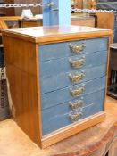 A mahogany collector's chest of six straight drawers with brass drop handles (W47 x H56 x D39cm)