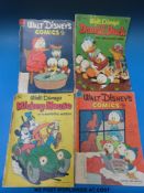 Eight 1950 Dell Disney Comics featuring Mickey Mouse,
