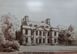 Graham Rust watercolour of Bourton House,