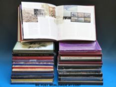Twenty-two GB hardback year books of stamps 1984-2005