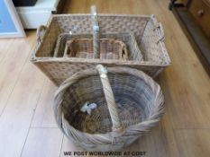 A quantity of wicker baskets,