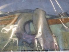 Carolyn White 1945-2013 (Stroud) pastel of a standing stone in Cornwall (21 x 30cm)