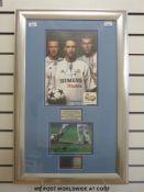 Two autographed Real Madrid photos 'Galactico' signed by David Beckham, Raul and Zinnedine Zidane,