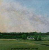 Roy Wallis acrylic on canvas 'View from the 17th Fairway, Painswick Golf Club' (91.5 x 91.