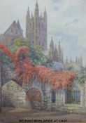 Elizabeth Drake watercolour possibly Gloucester Cathedral,
