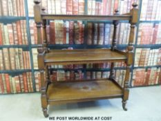 A 19thC mahogany three tier buffet (W89 x D42 x H109cm)