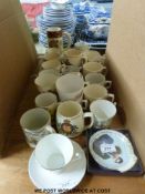 A collection of Royal commemorative mugs etc.