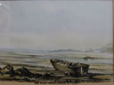 Three framed and glazed watercolours by Basil Rowles (24 x 33cm) and two watercolours of plants.