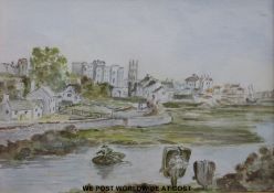 Two watercolours, the first titled verso 