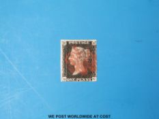 A GB 1840 Id black BG with red Maltese Cross cancellation.