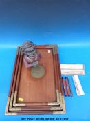 Two fountain pens together with a silver and gold plated propelling pencils,