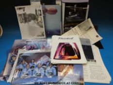 A collection of items relating to space exploration including a facsimile autograph of Wally Schima,