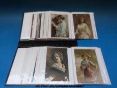 Approximately 60 Edwardian etc glamour postcards,