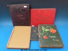 Five early 20th century cigarette card albums;