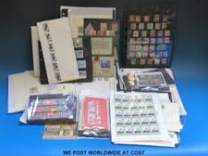 A file box of modern mint stamps in multiples including large quantity of sheets