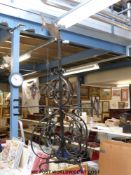 A Georgian wrought iron weather vane with copper fish indicator to top (height 122cm approx)