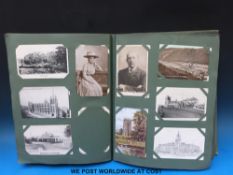 A very well filled mainly Edwardian large postcard album containing humorous, cats, dogs, children,