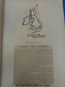 A Bartholomews 1903 atlas with multiple newspaper clippings