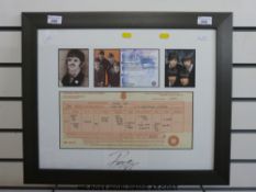 Signature of Ringo Starr with facsmile of his birth certificate