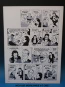 Cannon & Ball four black & white with grey wash original art pages by artist Bill Titcombe,
