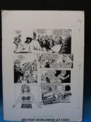 Bucks Fizz two black & white original art pages by artist Kim Raymond