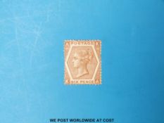 Great Britain 1872 6d chestnut mint Plate II (SG122a)