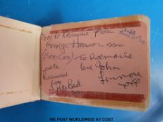 An autograph book containing signatures collected by the vendor in the 1960's,