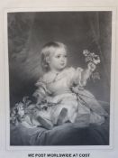 A mounted lithograph of Victoria, the Princess Royal seated and holding a nosegay, by F.