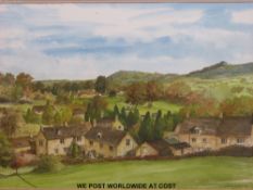 Susan E C Birtwistle watercolour of Pitchcombe village,
