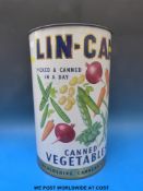 A vintage 'Lin Can' of Lincolnshire advertising ware oversized canned vegetables tin