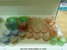 A quantity of glass to include Lalique style plates, cups,